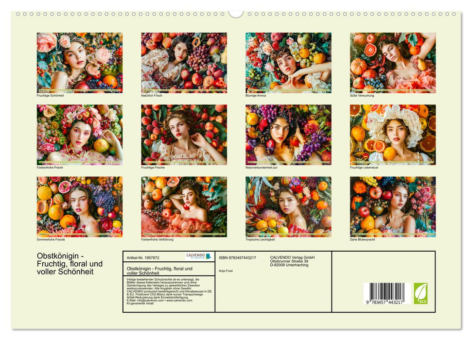 Obstkönigin - Fruchtig, floral und voller Schönheit (CALVENDO Premium Wandkalender 2026)