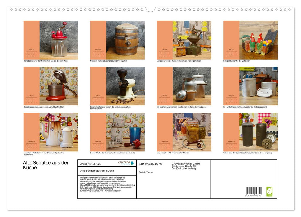 Alte Schätze aus der Küche (CALVENDO Wandkalender 2026)