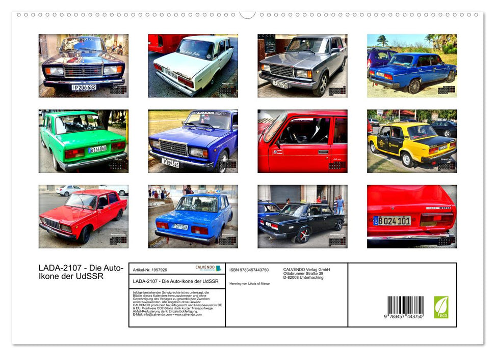LADA-2107 - Die Auto-Ikone der UdSSR (CALVENDO Premium Wandkalender 2026)