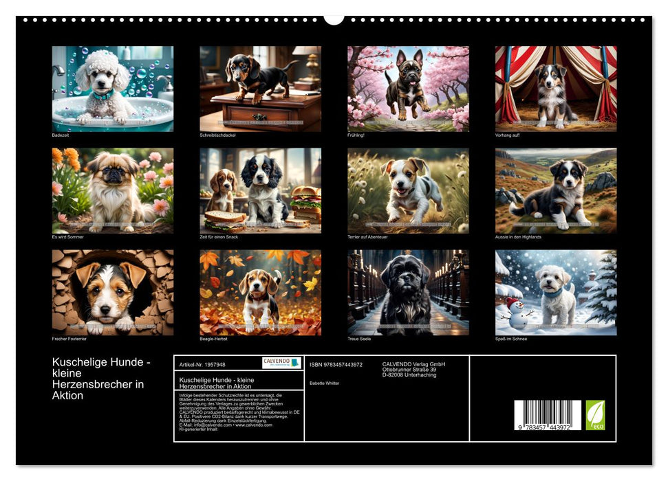 Kuschelige Hunde - kleine Herzensbrecher in Aktion (CALVENDO Premium Wandkalender 2026)