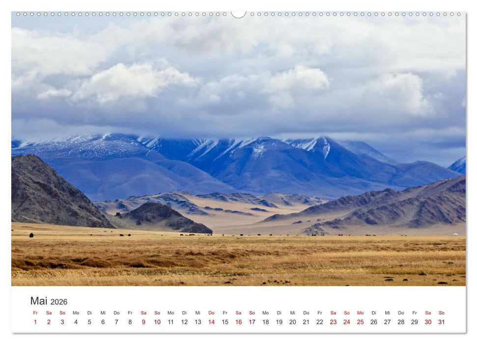 Mongolei - Natur bis zum Horizont (CALVENDO Premium Wandkalender 2026)