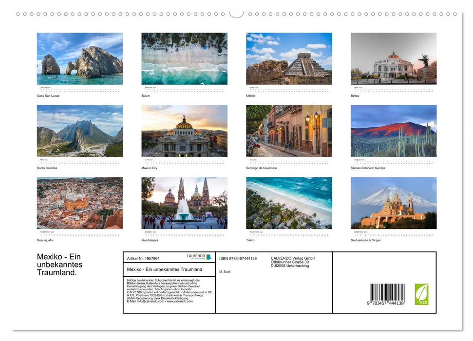 Mexiko - Ein unbekanntes Traumland. (CALVENDO Premium Wandkalender 2026)