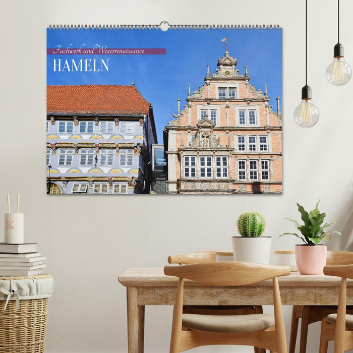 Hameln - Fachwerk und Weserrenaissance (CALVENDO Wandkalender 2026)
