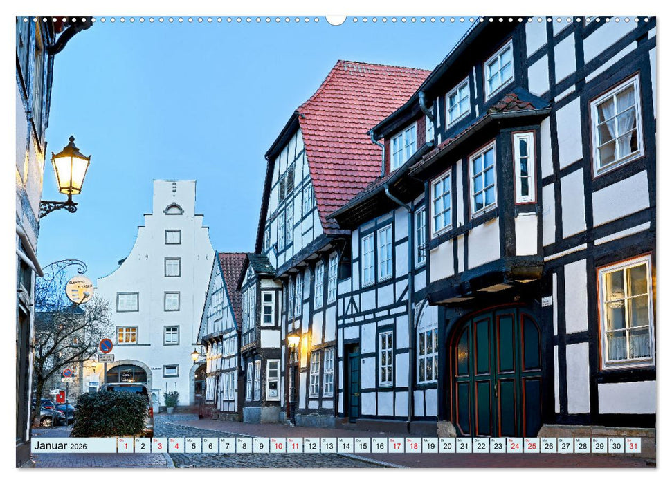 Hameln - Fachwerk und Weserrenaissance (CALVENDO Wandkalender 2026)