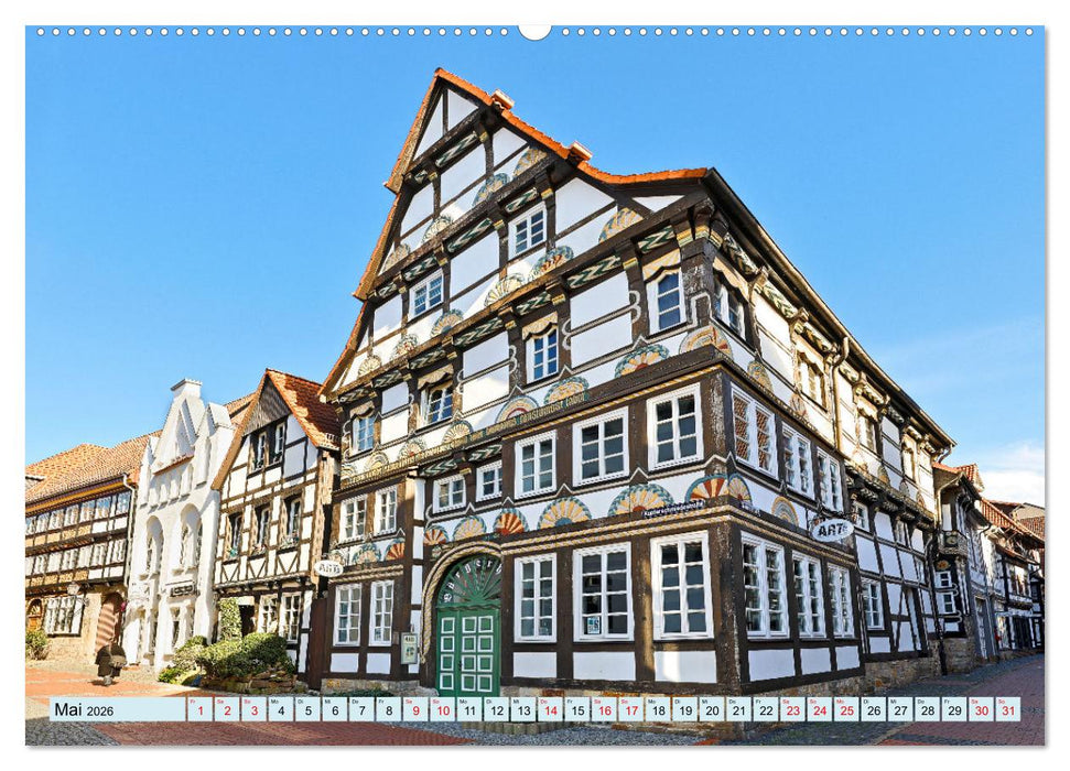 Hameln - Fachwerk und Weserrenaissance (CALVENDO Wandkalender 2026)