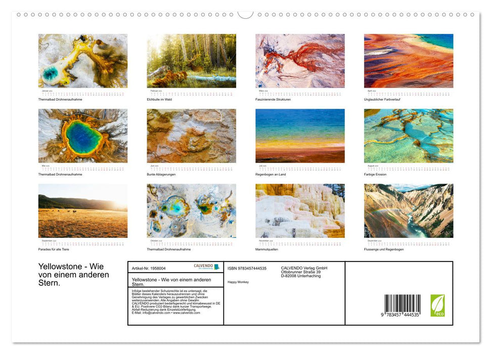 Yellowstone - Wie von einem anderen Stern. (CALVENDO Premium Wandkalender 2026)