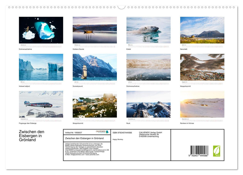 Zwischen den Eisbergen in Grönland (CALVENDO Premium Wandkalender 2026)