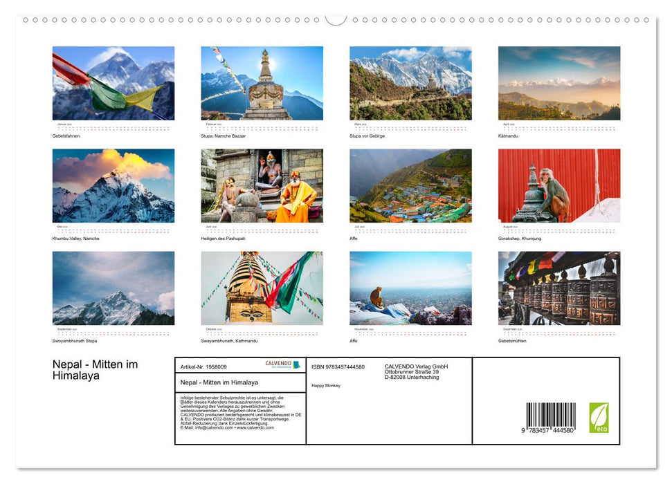 Nepal - Mitten im Himalaya (CALVENDO Premium Wandkalender 2026)