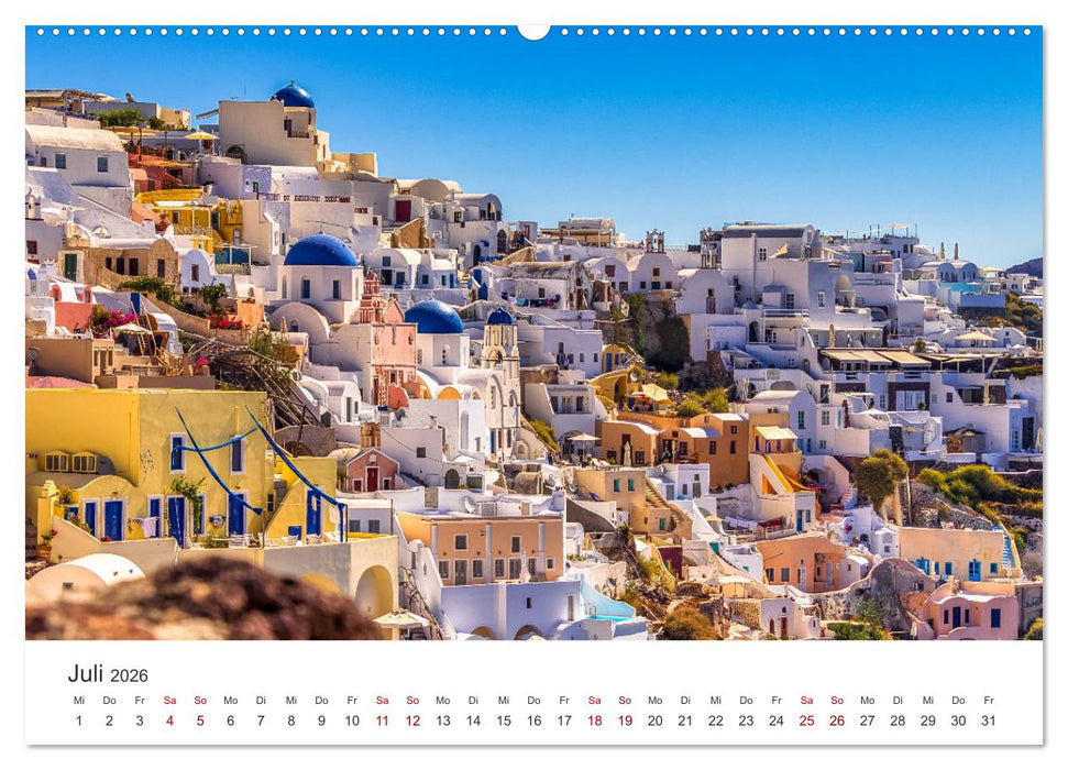 Santorin - Insel der weißen Häuser (CALVENDO Premium Wandkalender 2026)