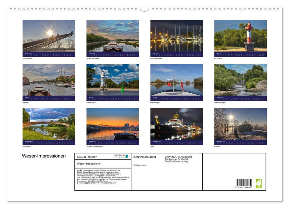 Weser-Impressionen (CALVENDO Wandkalender 2026)