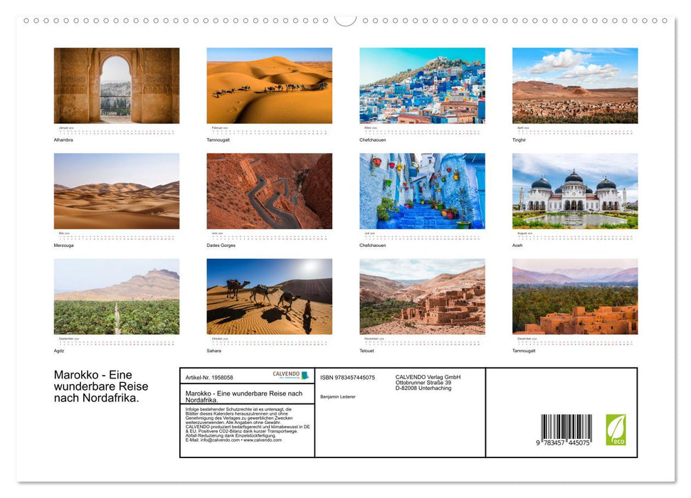 Marokko - Eine wunderbare Reise nach Nordafrika. (CALVENDO Premium Wandkalender 2026)