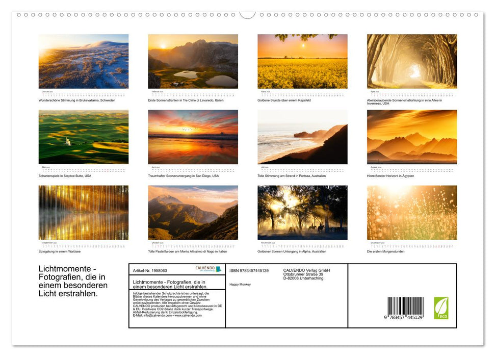 Lichtmomente - Fotografien, die in einem besonderen Licht erstrahlen. (CALVENDO Premium Wandkalender 2026)
