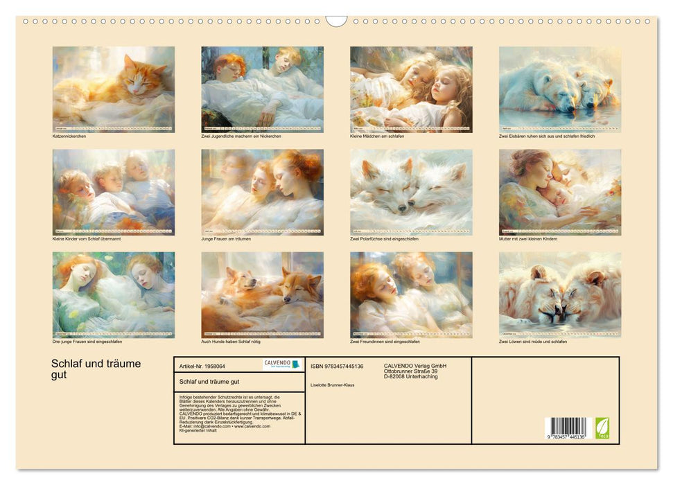 Schlaf und träume gut (CALVENDO Wandkalender 2026)