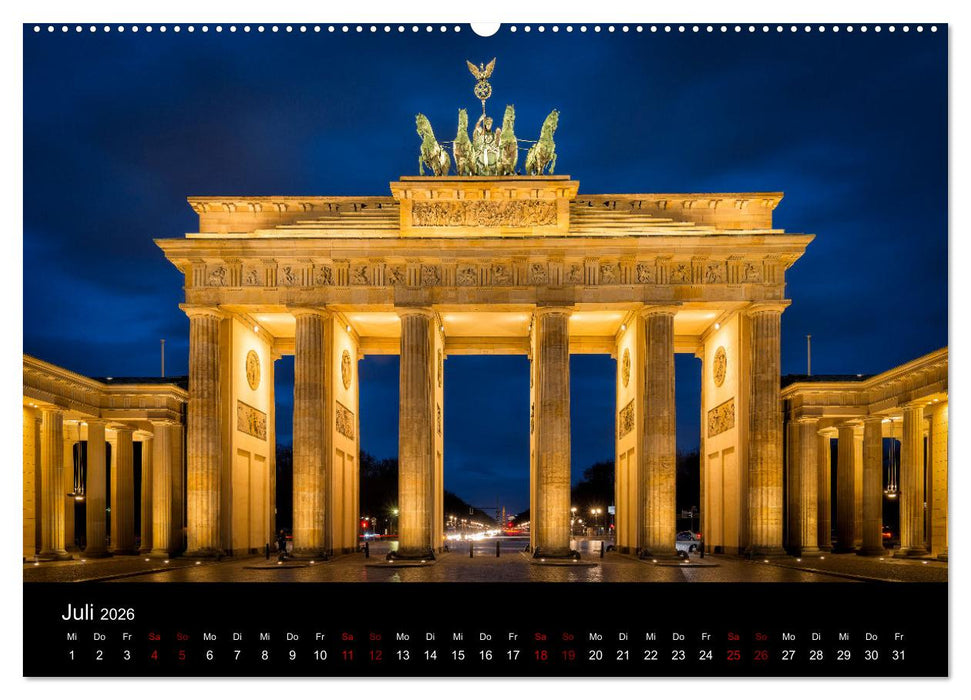 Eine Reise durch Berlin bei Nacht (CALVENDO Premium Wandkalender 2026)