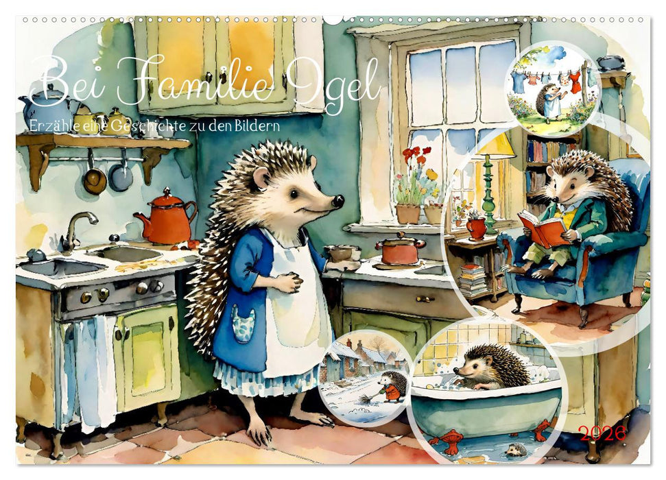 Bei Familie Igel (CALVENDO Wandkalender 2026)