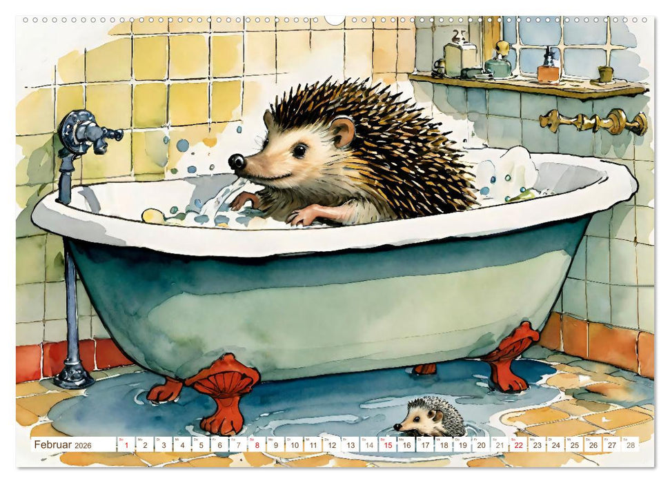 Bei Familie Igel (CALVENDO Wandkalender 2026)