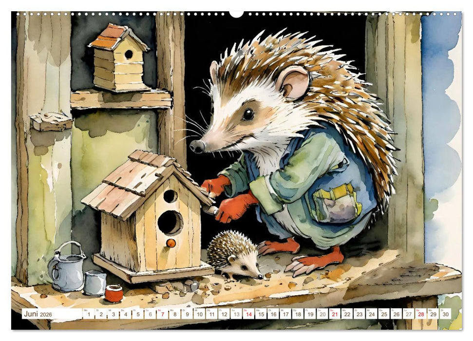 Bei Familie Igel (CALVENDO Wandkalender 2026)