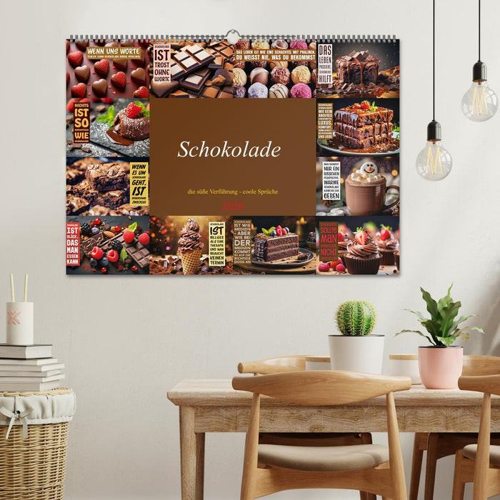 Schokolade - die süße Verführung - coole Sprüche (CALVENDO Wandkalender 2026)