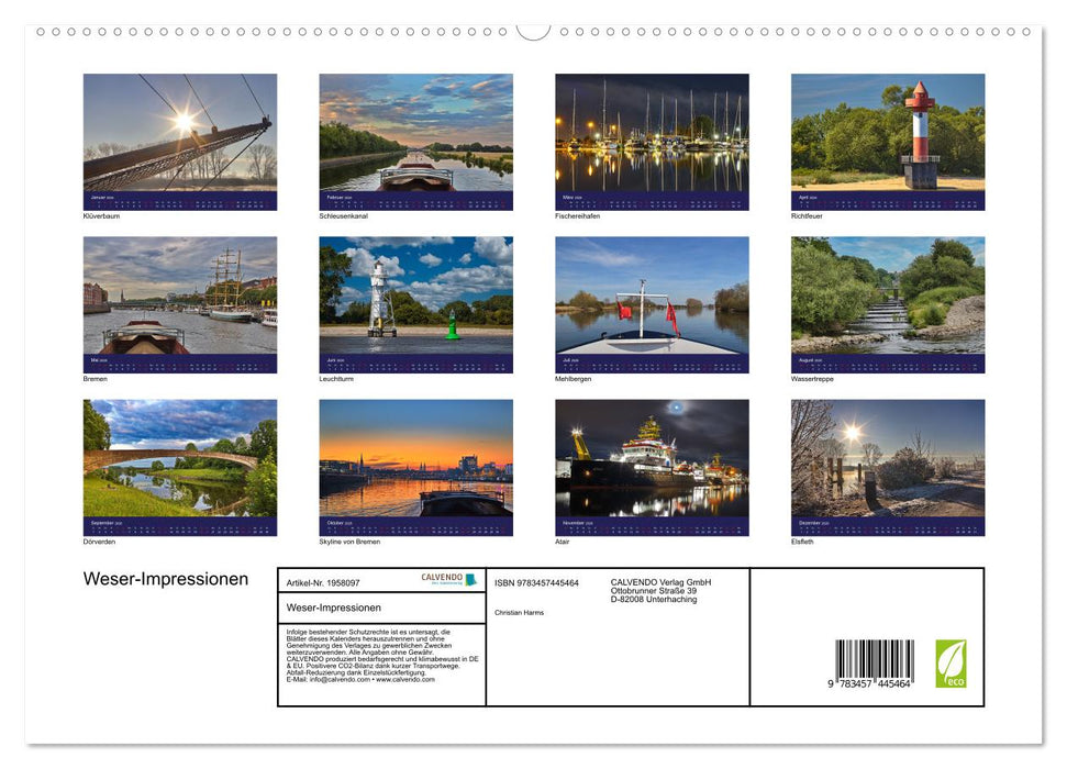 Weser-Impressionen (CALVENDO Premium Wandkalender 2026)
