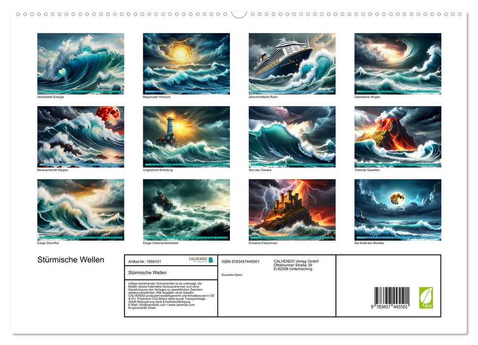 Stürmische Wellen (CALVENDO Premium Wandkalender 2026)