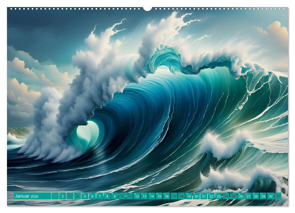 Stürmische Wellen (CALVENDO Premium Wandkalender 2026)