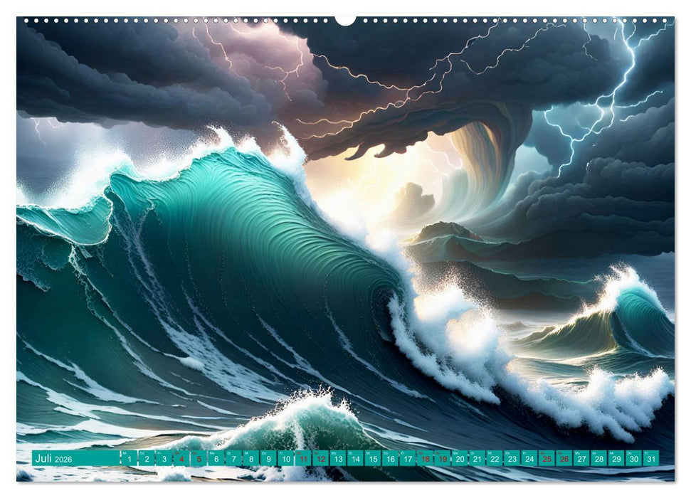 Stürmische Wellen (CALVENDO Premium Wandkalender 2026)