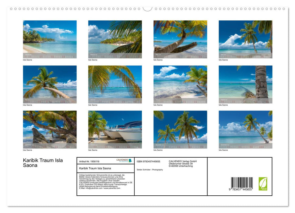 Karibik Traum Isla Saona (CALVENDO Premium Wandkalender 2026)