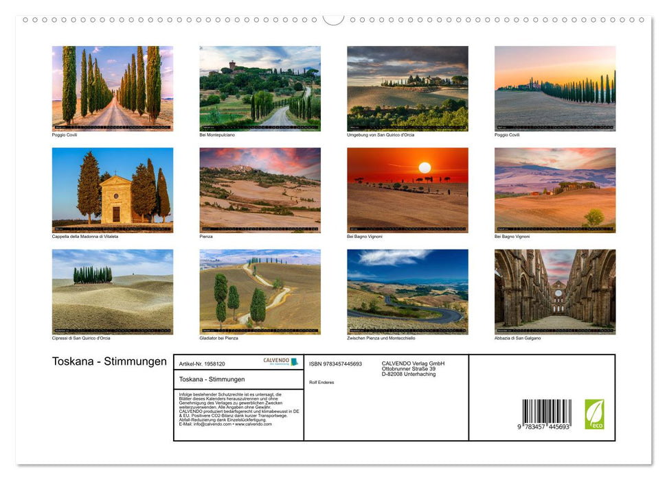 Toskana - Stimmungen (CALVENDO Premium Wandkalender 2026)