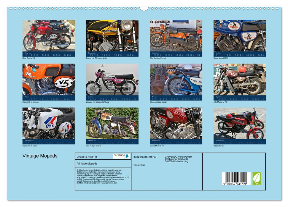 Vintage Mopeds (CALVENDO Premium Wandkalender 2026)