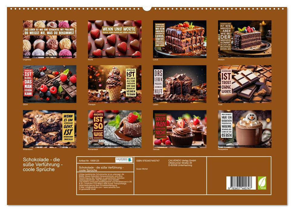 Schokolade - die süße Verführung - coole Sprüche (CALVENDO Premium Wandkalender 2026)