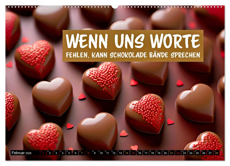 Schokolade - die süße Verführung - coole Sprüche (CALVENDO Premium Wandkalender 2026)