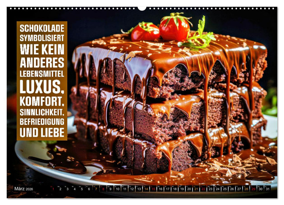 Schokolade - die süße Verführung - coole Sprüche (CALVENDO Premium Wandkalender 2026)