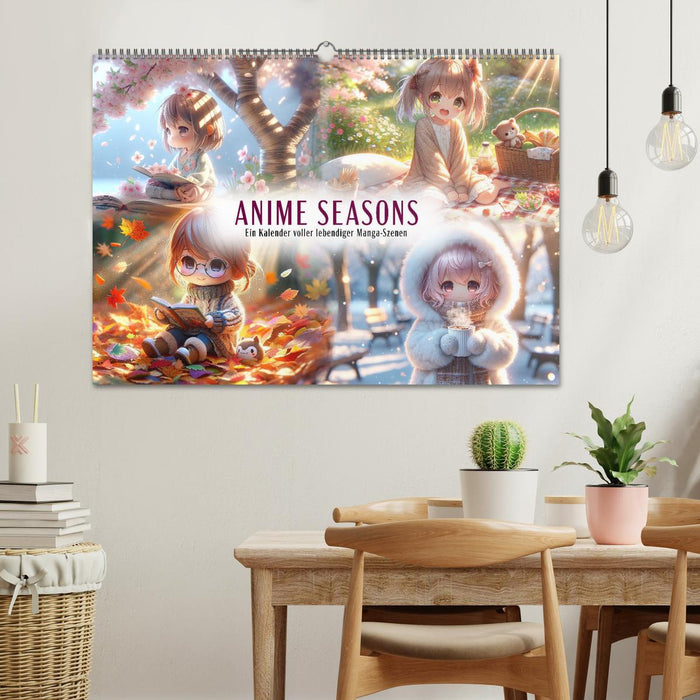 Anime Seasons: Ein Kalender voller lebendiger Manga-Szenen (CALVENDO Wandkalender 2026)