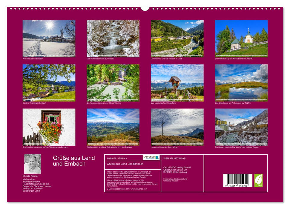 Grüße aus Lend und Embach (CALVENDO Premium Wandkalender 2026)