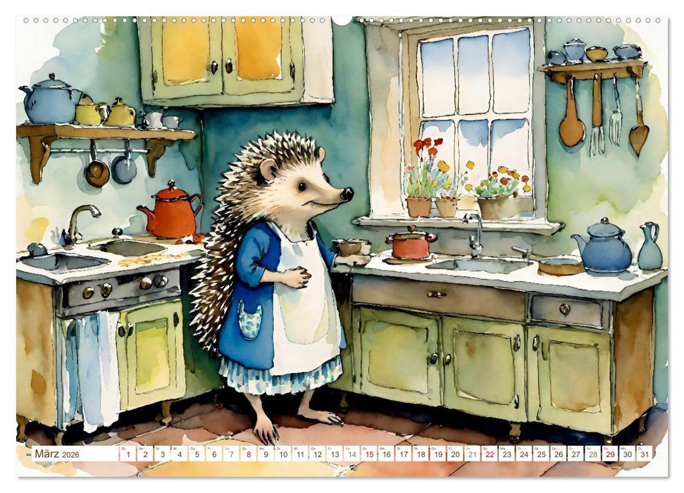 Bei Familie Igel (CALVENDO Premium Wandkalender 2026)