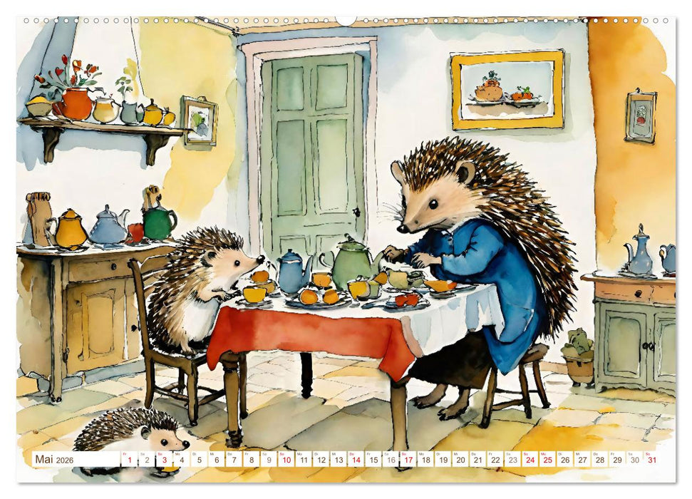 Bei Familie Igel (CALVENDO Premium Wandkalender 2026)