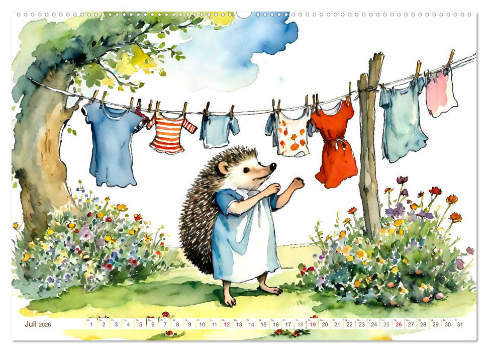 Bei Familie Igel (CALVENDO Premium Wandkalender 2026)
