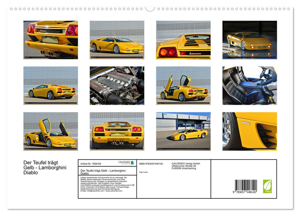 Der Teufel trägt Gelb - Lamborghini Diablo (CALVENDO Premium Wandkalender 2026)