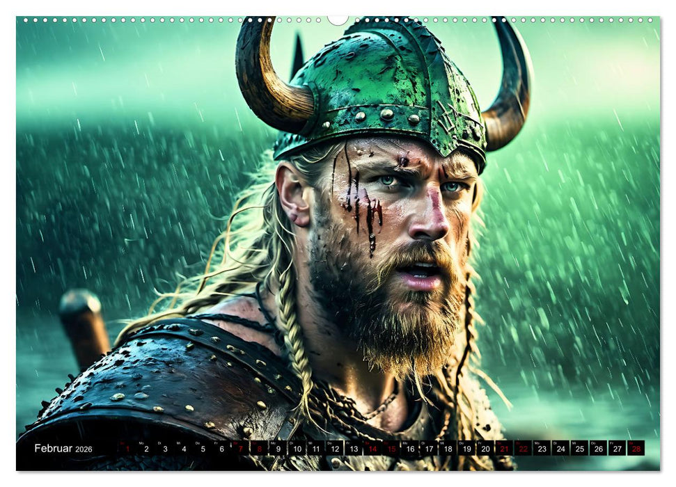 Kampf der wilden Wikinger (CALVENDO Premium Wandkalender 2026)