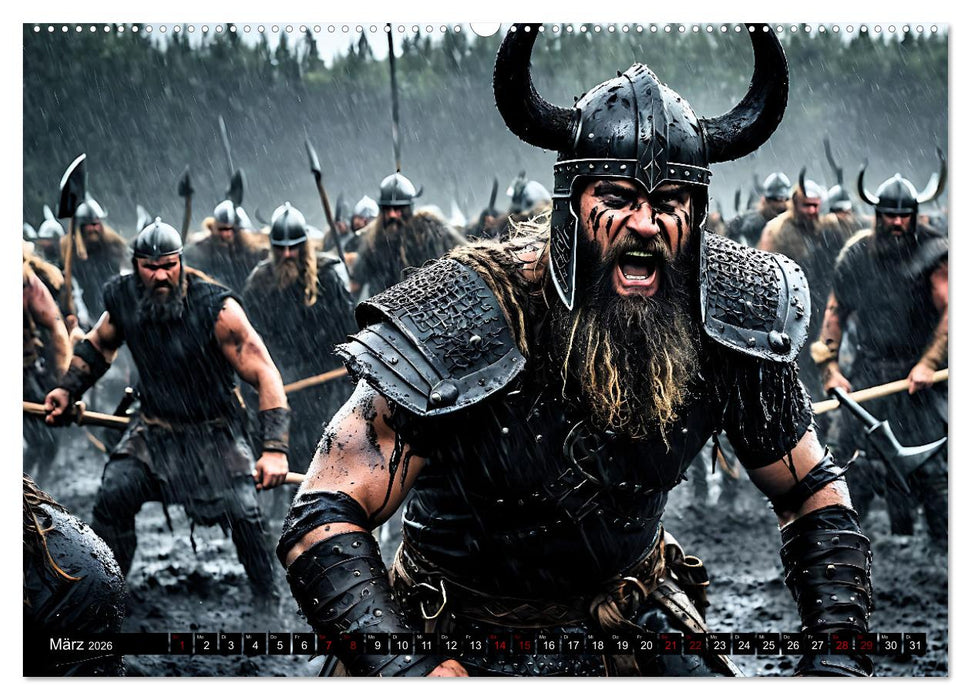 Kampf der wilden Wikinger (CALVENDO Premium Wandkalender 2026)