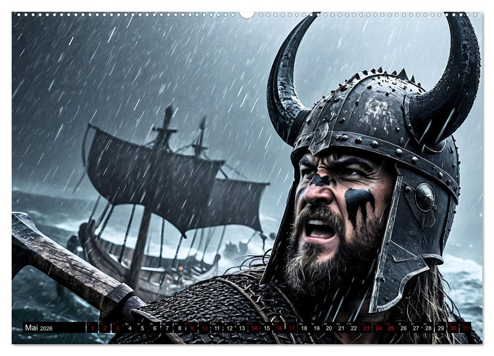 Kampf der wilden Wikinger (CALVENDO Premium Wandkalender 2026)