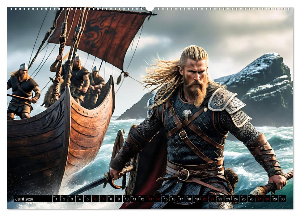 Kampf der wilden Wikinger (CALVENDO Premium Wandkalender 2026)