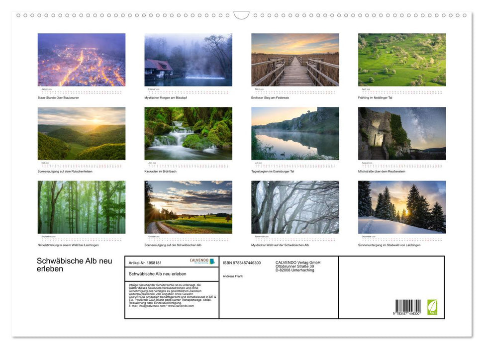 Schwäbische Alb neu erleben (CALVENDO Wandkalender 2026)