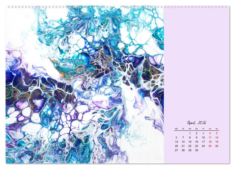Farbfantasien - Pouring (CALVENDO Premium Wandkalender 2026)