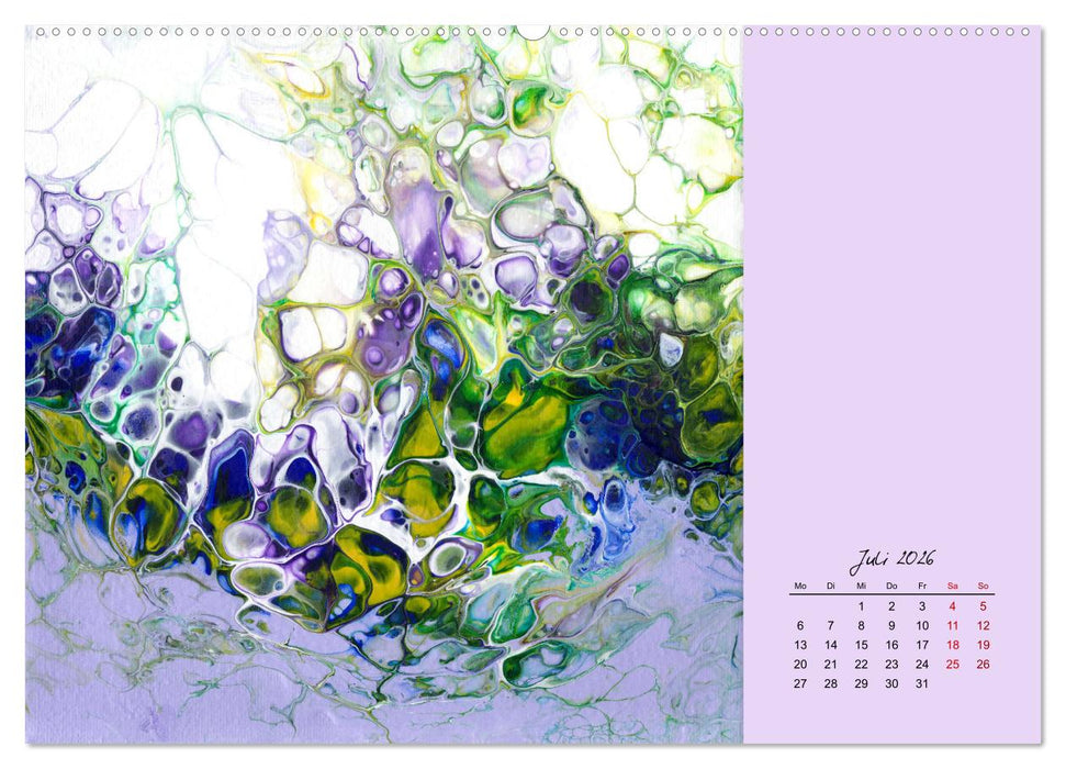 Farbfantasien - Pouring (CALVENDO Premium Wandkalender 2026)