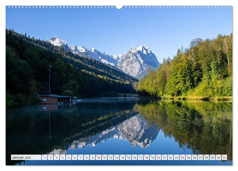 Urlaub in der Zugspitz Region (CALVENDO Premium Wandkalender 2026)