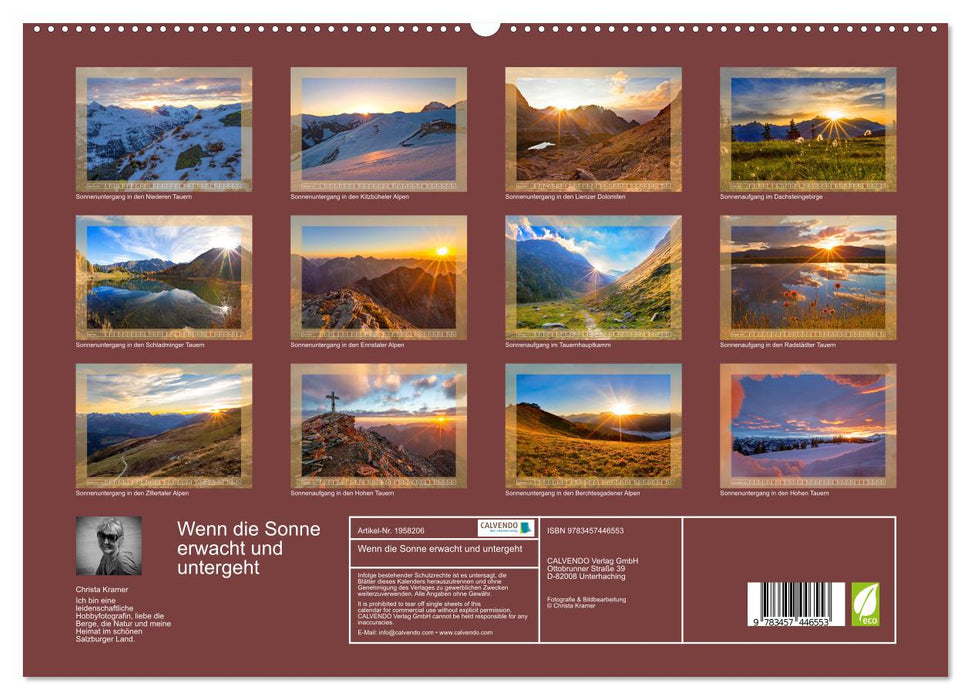 Wenn die Sonne erwacht und untergeht (CALVENDO Premium Wandkalender 2026)