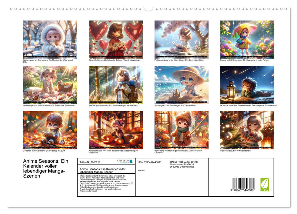 Anime Seasons: Ein Kalender voller lebendiger Manga-Szenen (CALVENDO Premium Wandkalender 2026)