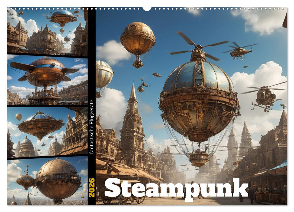 Steampunk - fantastische Fluggeräte (CALVENDO Wandkalender 2026)
