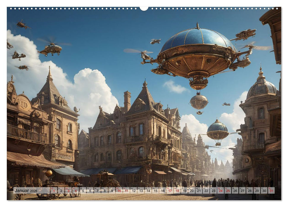 Steampunk - fantastische Fluggeräte (CALVENDO Wandkalender 2026)